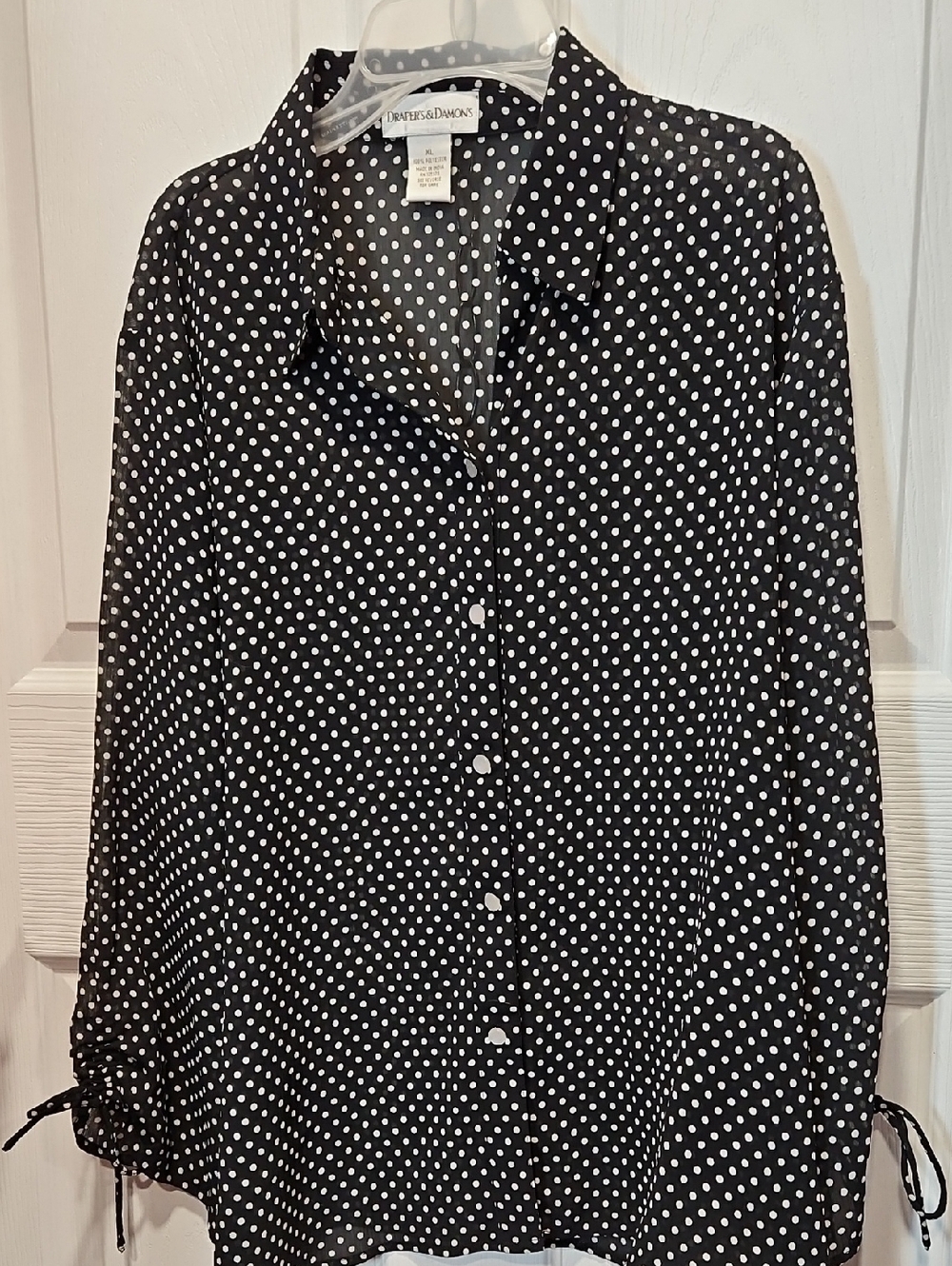 Black & White Polka Dot Button-Down Shirt